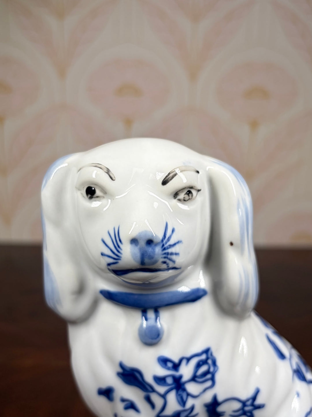 Pair of Blue and White Dogs