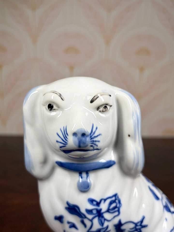 Pair of Blue and White Dogs