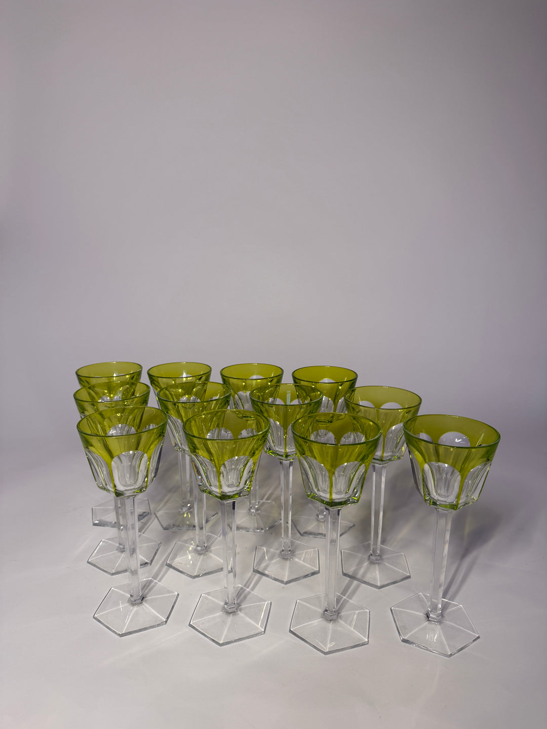 12 Baccarat Rhine Crystal Glasses