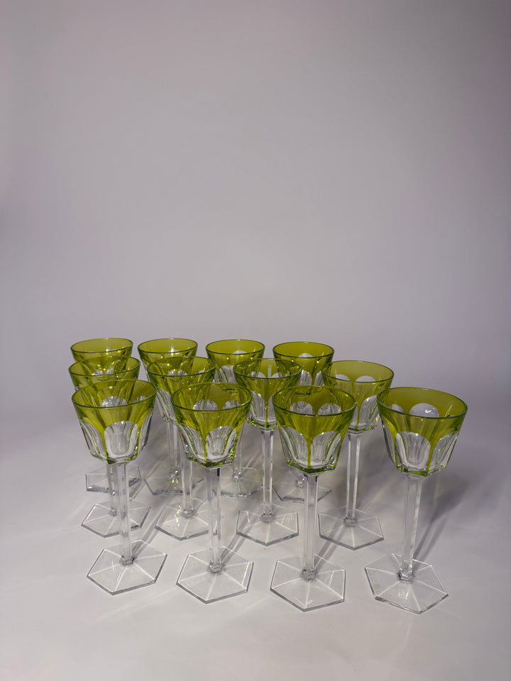 12 Baccarat Rhine Crystal Glasses