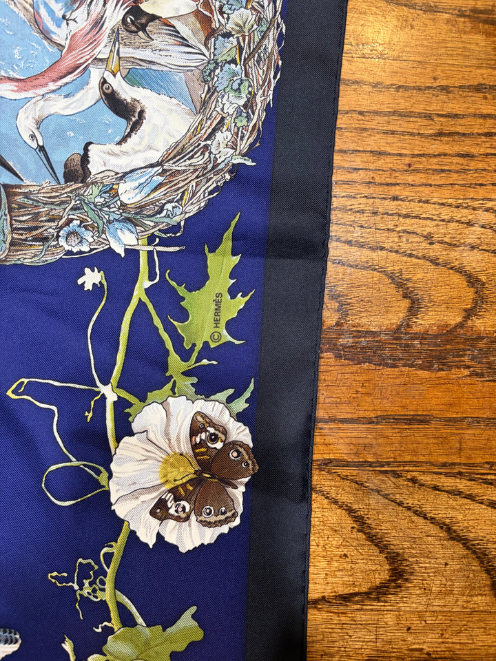 RARE Vintage HERMÈS “Faune Et Flora du Texas” Silk Scarf 90 (Comes with box)