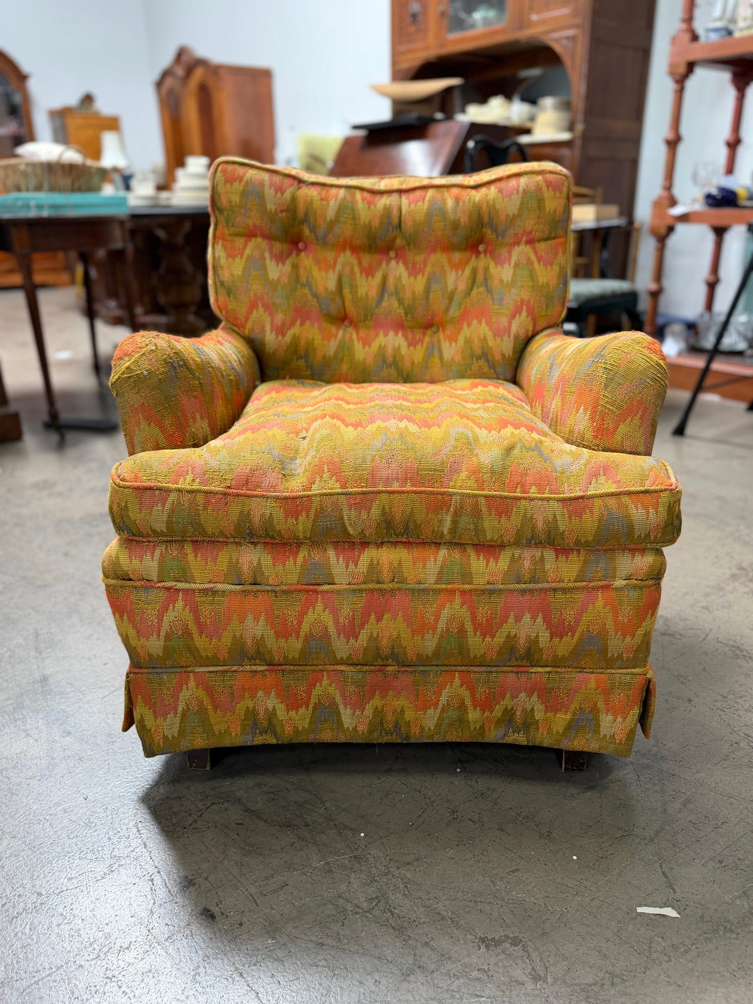 Upholstered Chair - Orange Multicolor