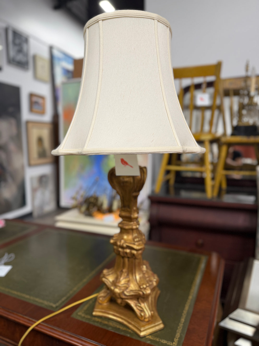 Gold Painted Empire Style Table Lamp