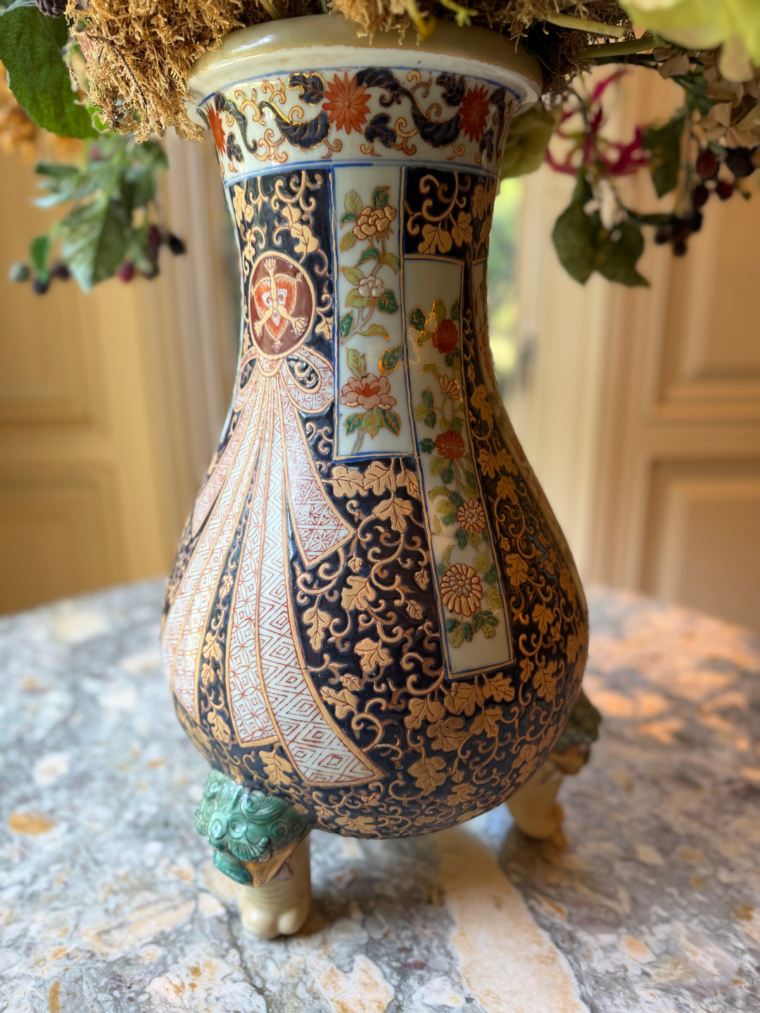 Large Asian Chinoserie Style Vase