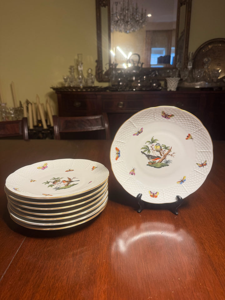 8 Herend Rothschild Salad/Dessert Plates - 8 inch diameter (#510)