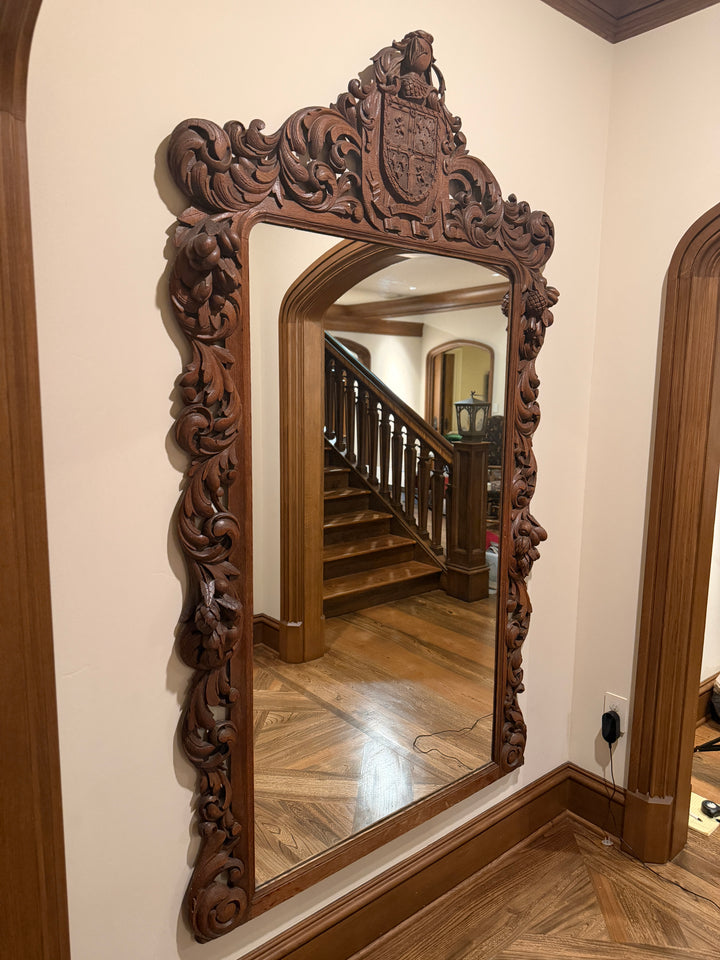 English Carved Oak Mirror