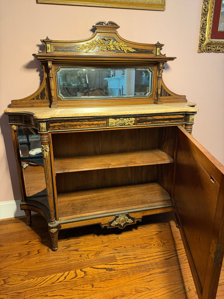 Antique Marble Top Credenza