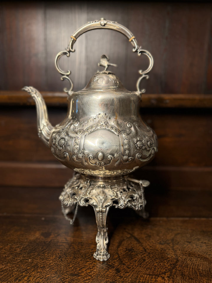 English Victorian Sterling Silver Tea & Coffee Service, Louis XV Pattern