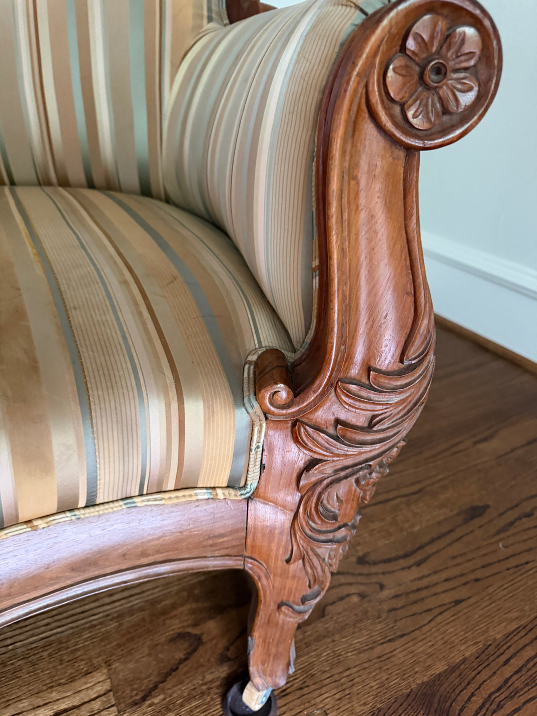 Antique Victorian Carved French Settee (Online Only Item)