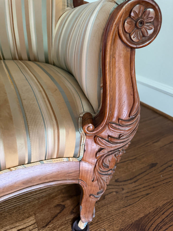 Antique Victorian Carved French Settee (Online Only Item)