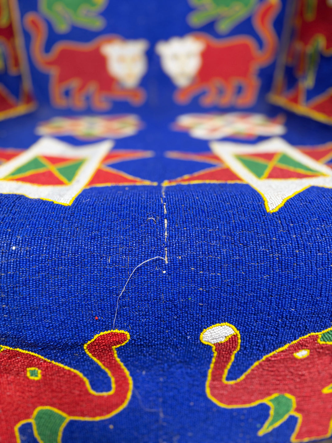 Vintage Beaded African Armchair