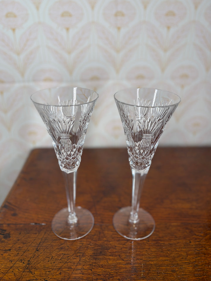 Pair of Waterford Champagne Flutes