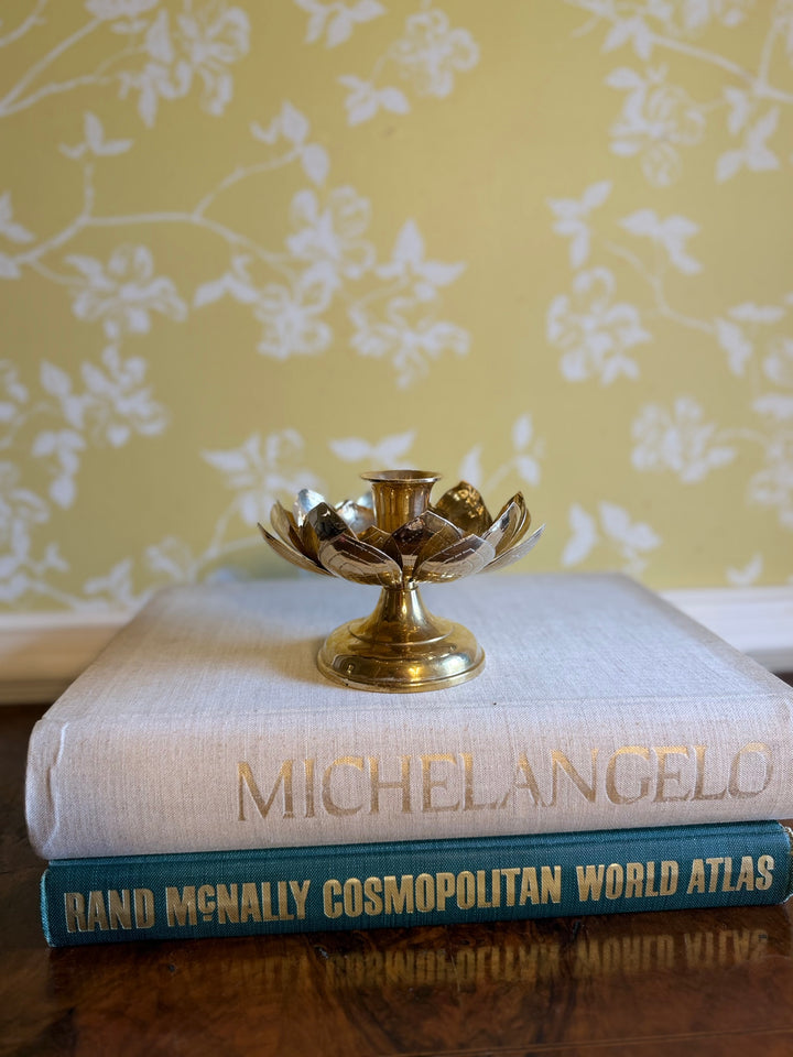 Vintage Brass Lotus Candleholders (Sold individually)