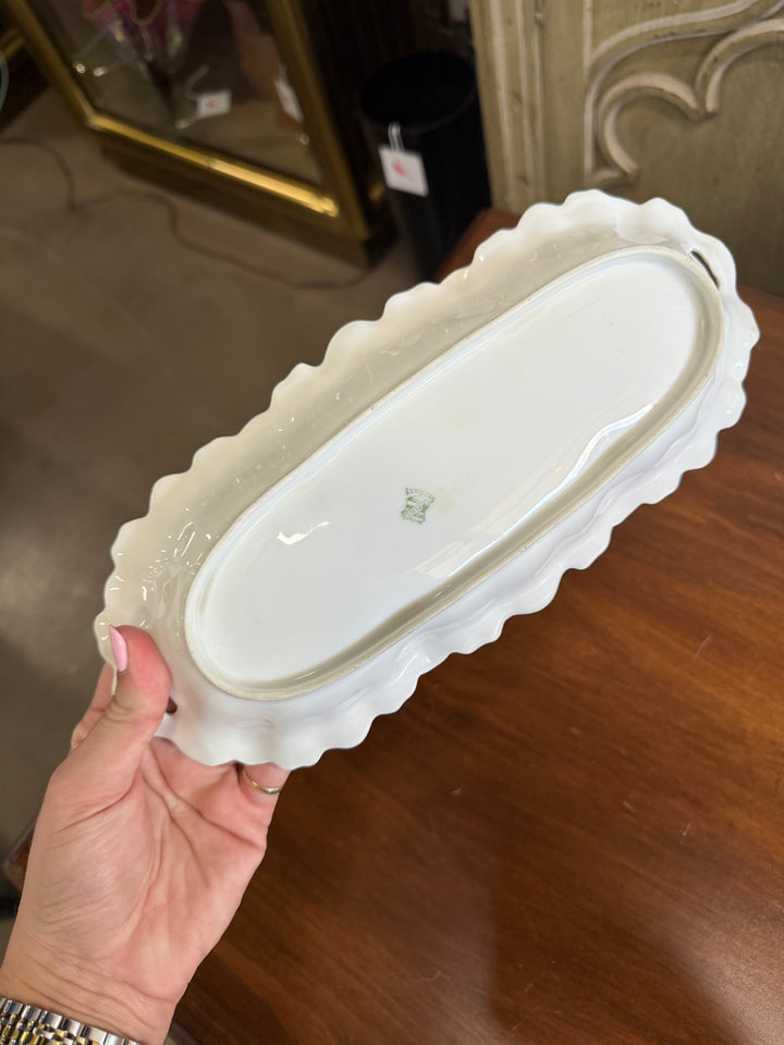 Antique Porcelain Floral Tray