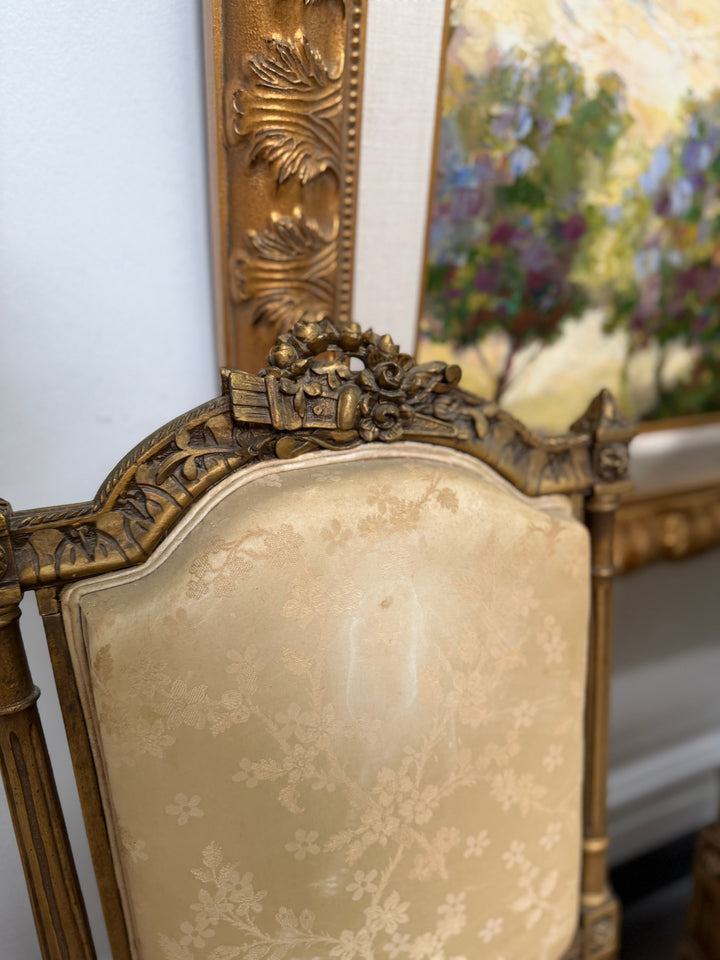 Antique French 19th Century Louis XVI Style Gilt Wood Chair (Set of 2)