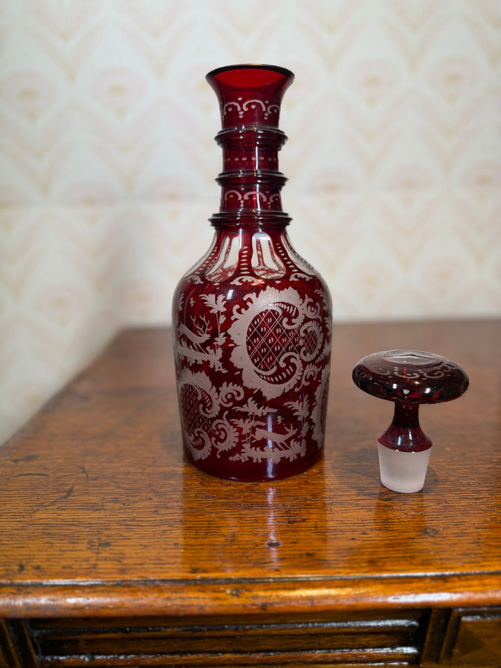 Bohemian Ruby Red Decanter