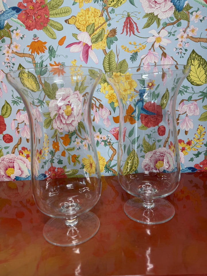 Vintage Tiffany & Co Large Hurricane Vases - Set of 2