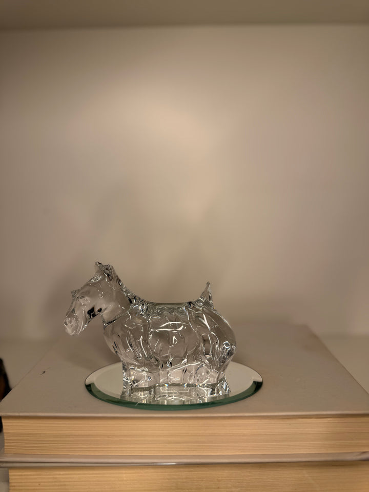 Baccarat Crystal Yorkshire Terrier with Tray