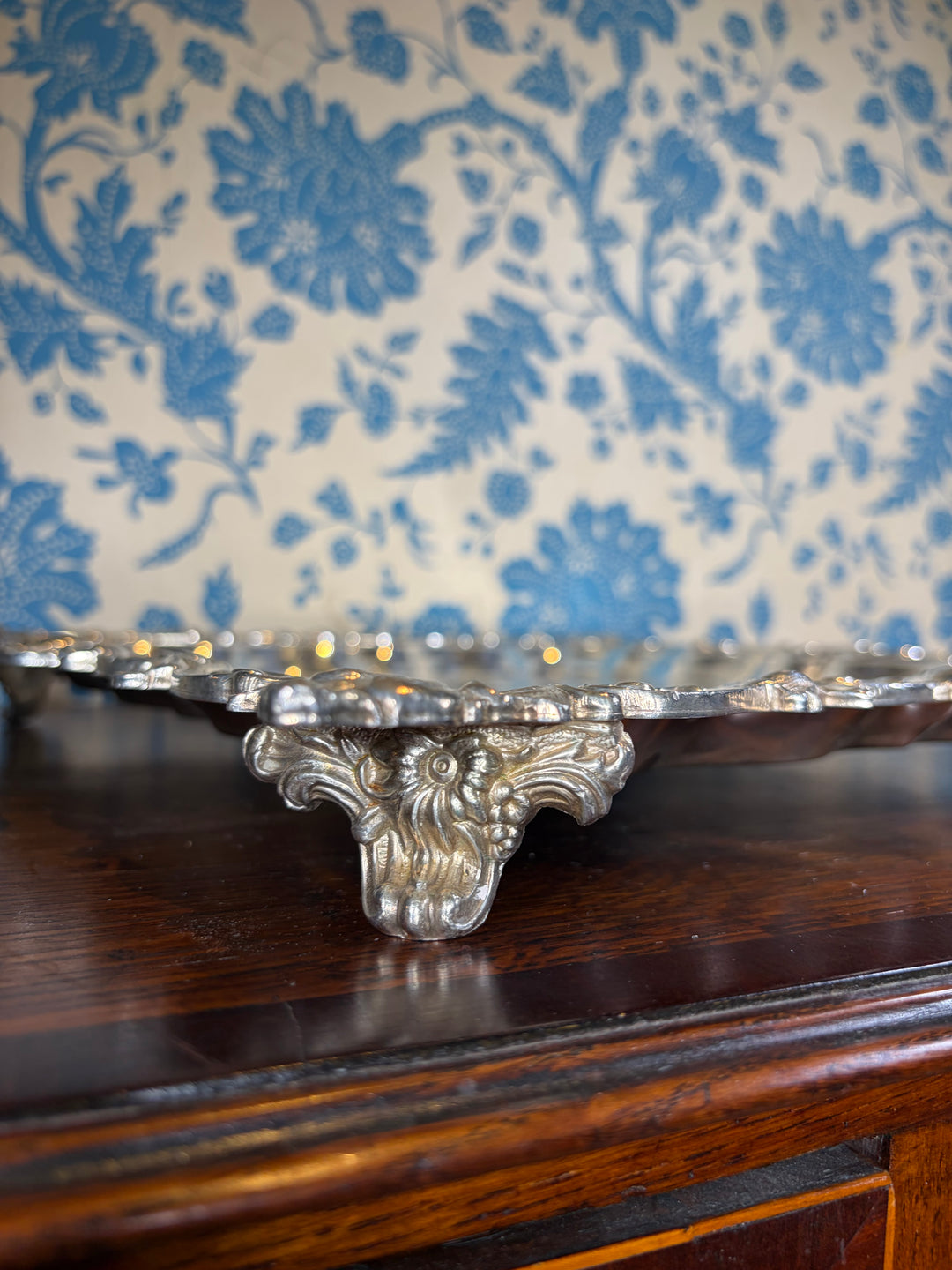 Silver Plated Ornate Square Tray (Victorian Style)