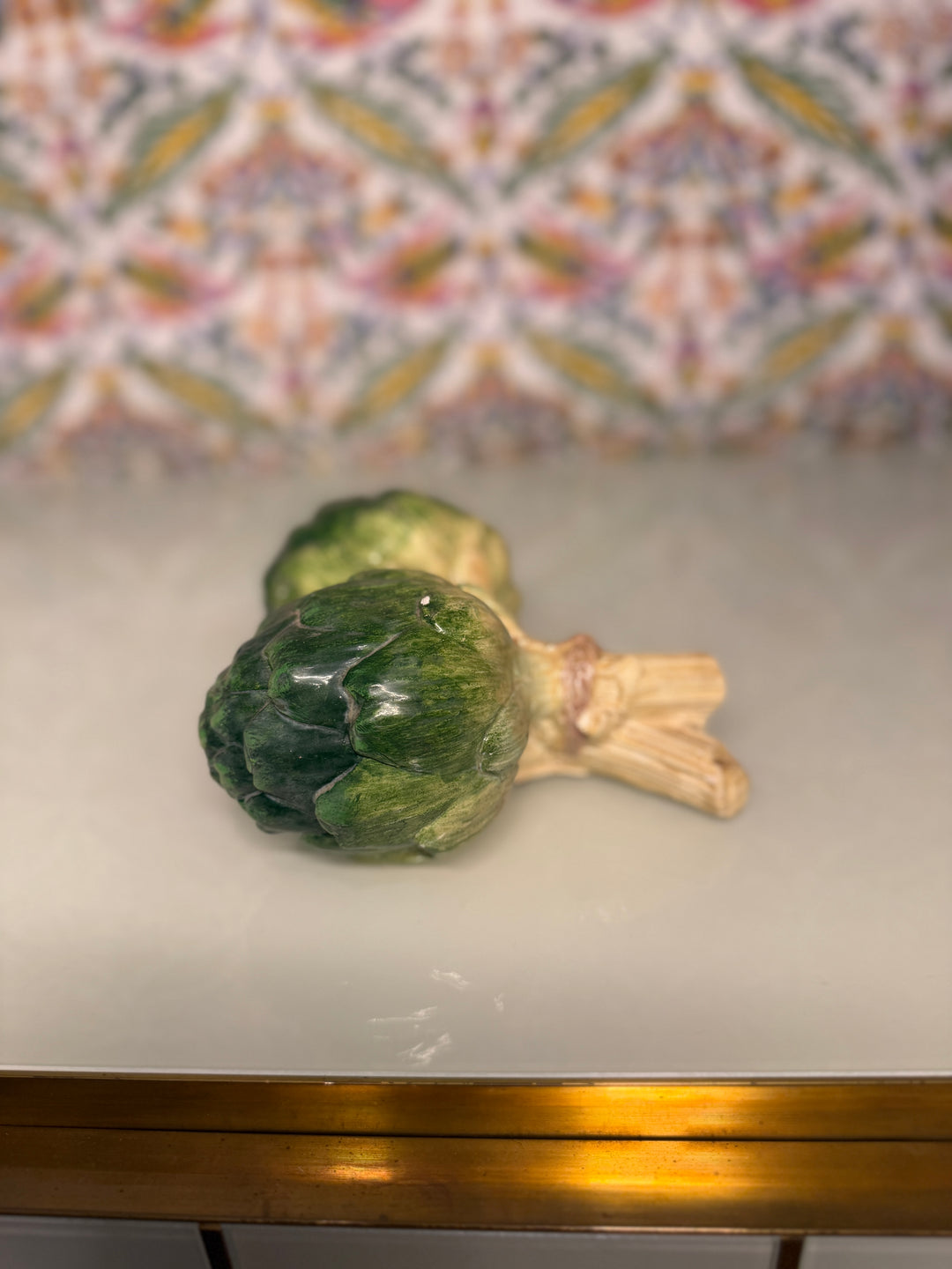 Glazed Ceramic Artichoke Figurine
