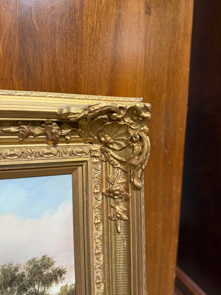 Vintage Oil Painting with Gilt Frame