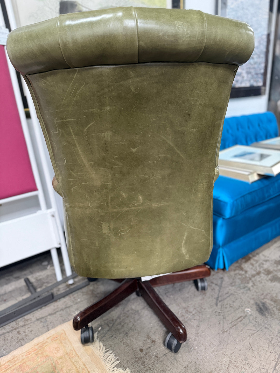 Green Leather Desk Chair
