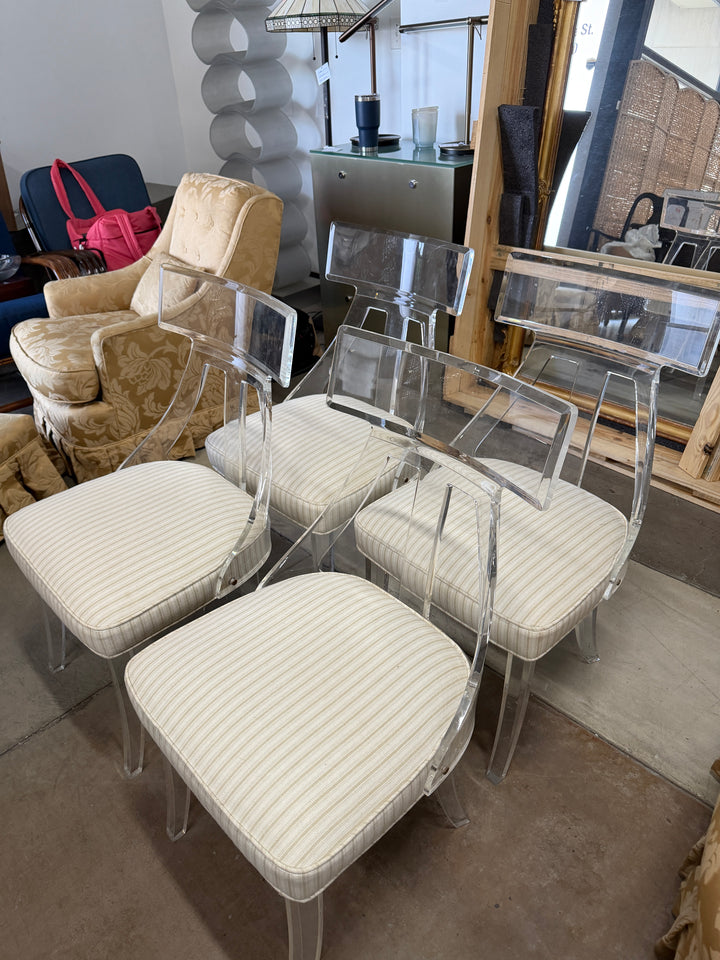 Lucite Klismos Chairs by Hill Manufacturing (Set of 4)