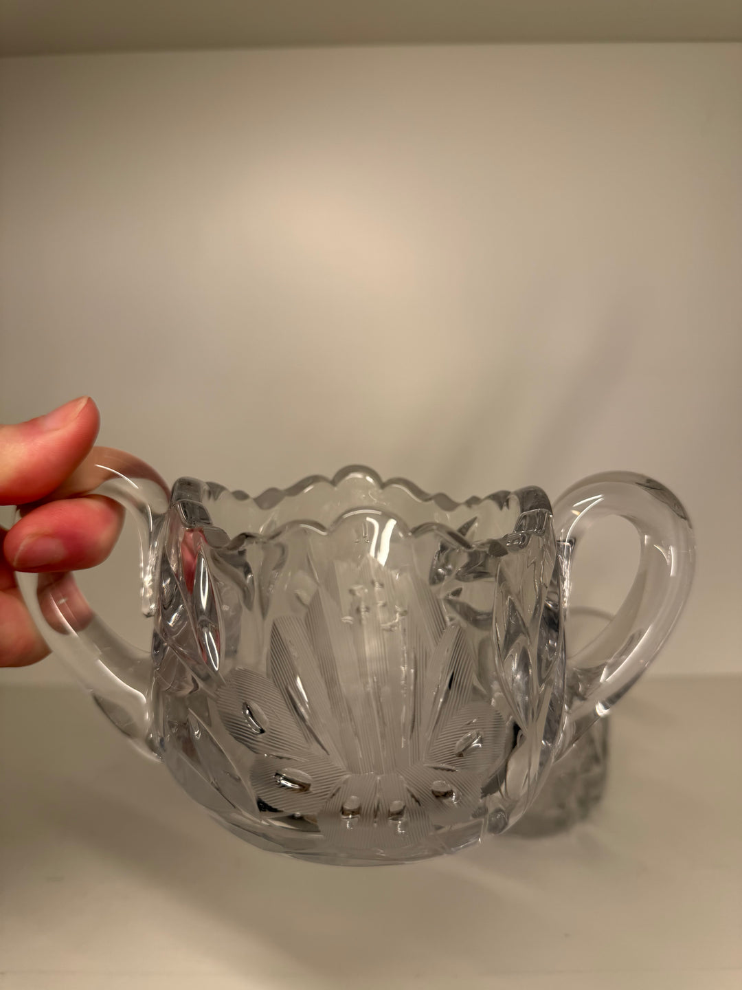 Vintage Glass Sugar & Creamer