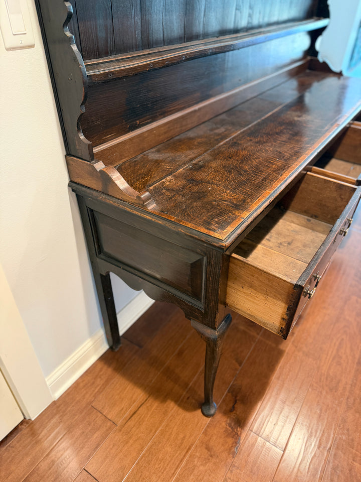 Antique Welsh Oak Dresser with Plate Rack
