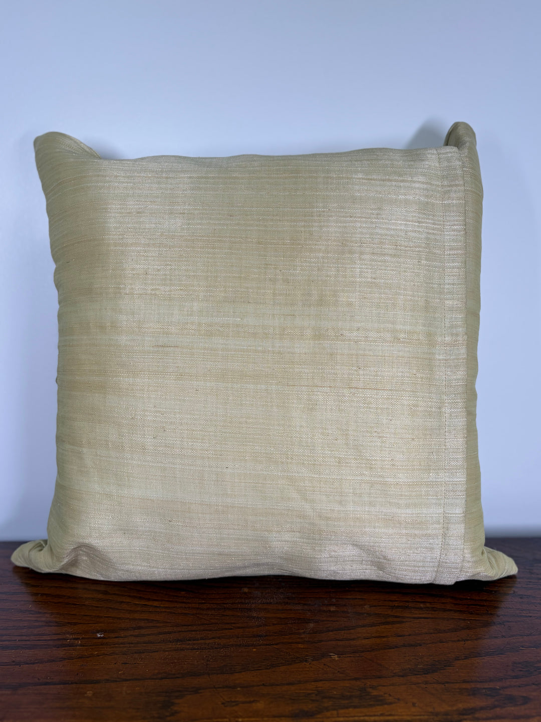 Green Silk Decorative Pillow with Pleated Rosettes and Shell Embellishments