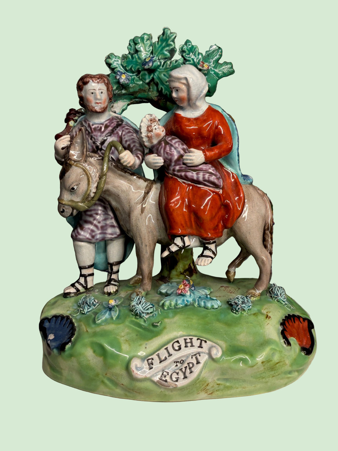 Staffordshire Pottery 'Flight to Egypt' Figural Group