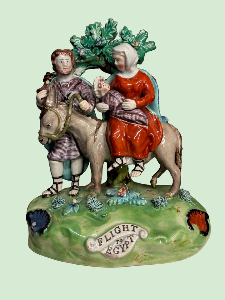 Staffordshire Pottery 'Flight to Egypt' Figural Group