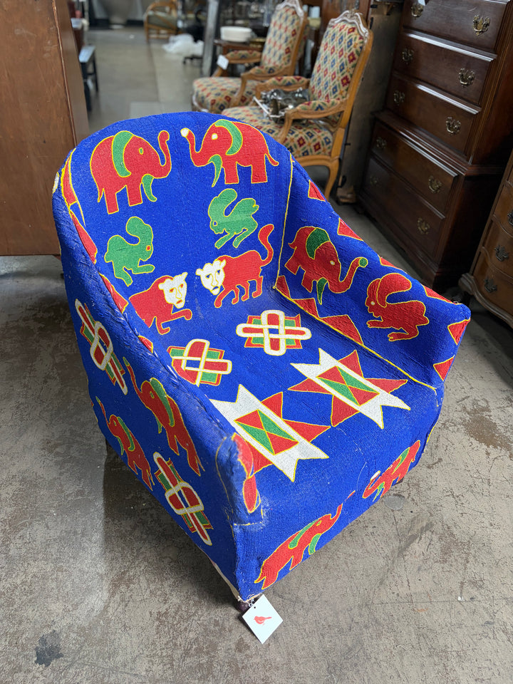 Vintage Beaded African Armchair