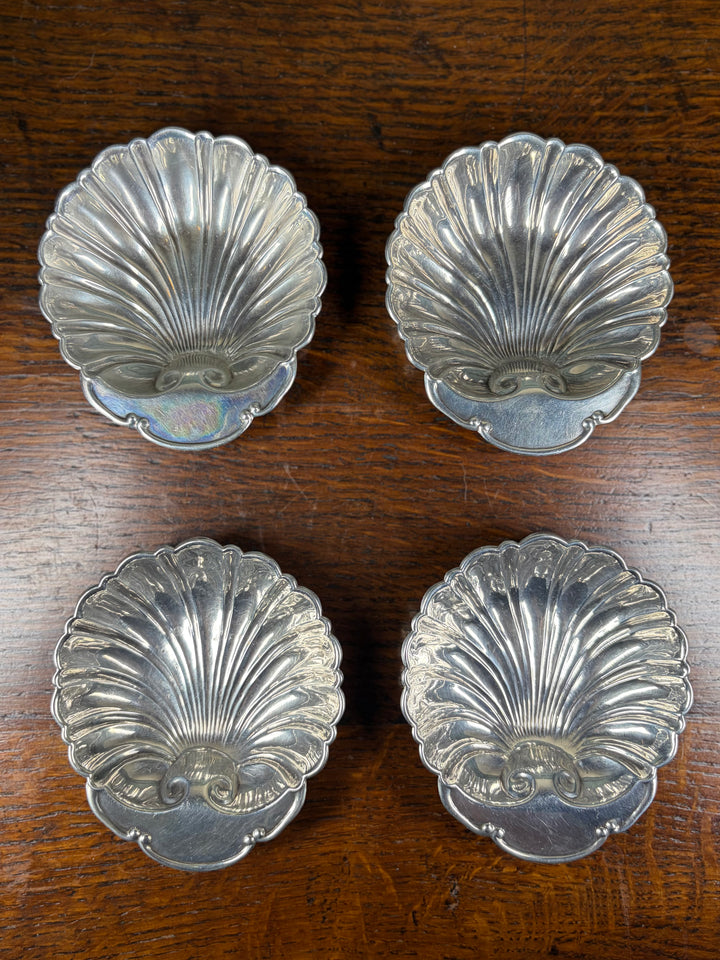 Set of 4 Small Sterling Shell Dishes