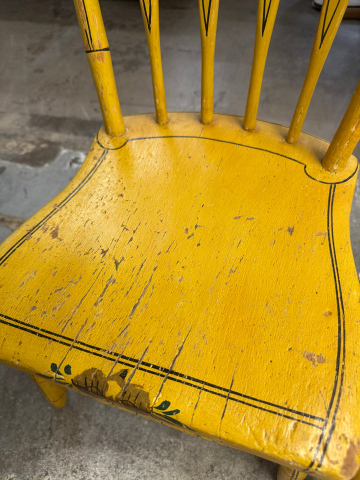 Set of 4 Vintage Wooden Hand Painted Chairs