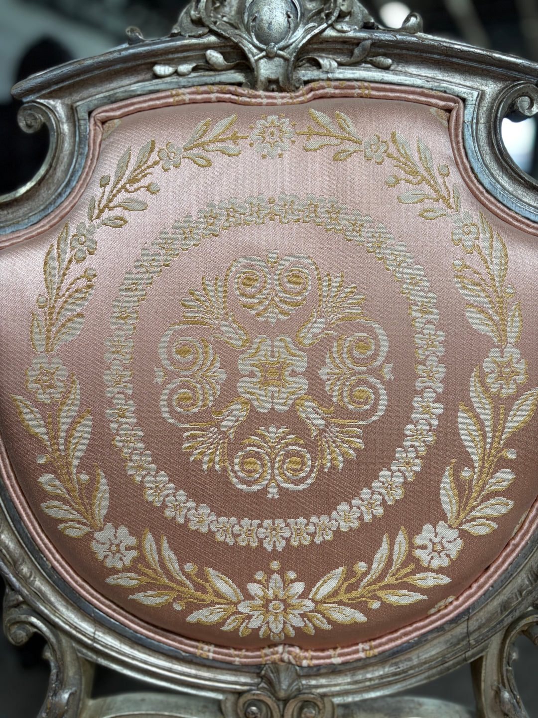 French Rococo-Style Silver-Gilt Carved Side Chair