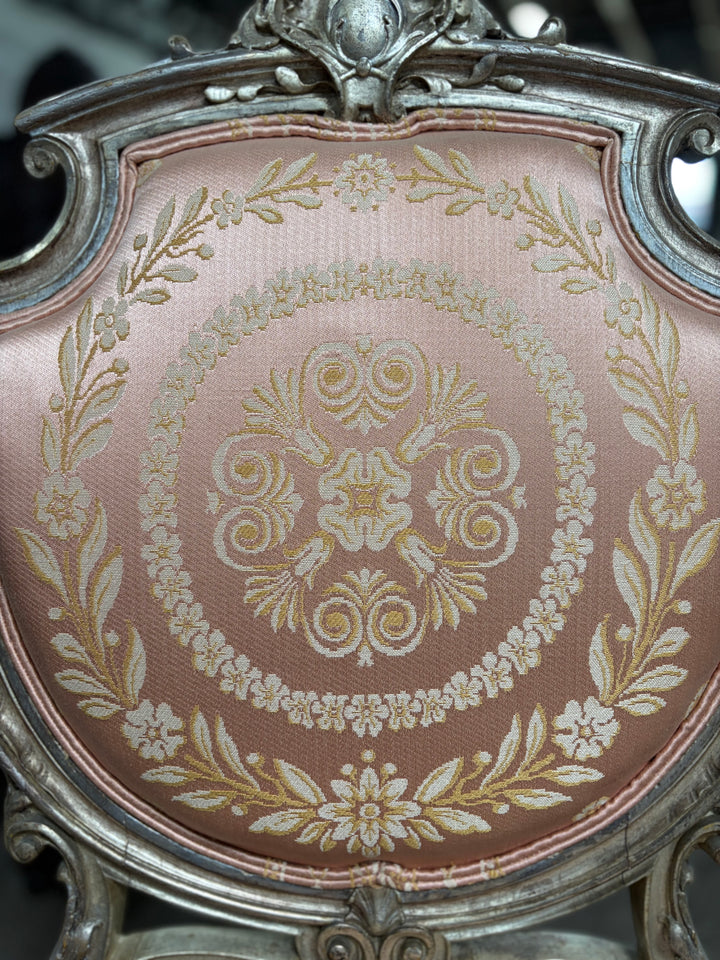 French Rococo-Style Silver-Gilt Carved Side Chair