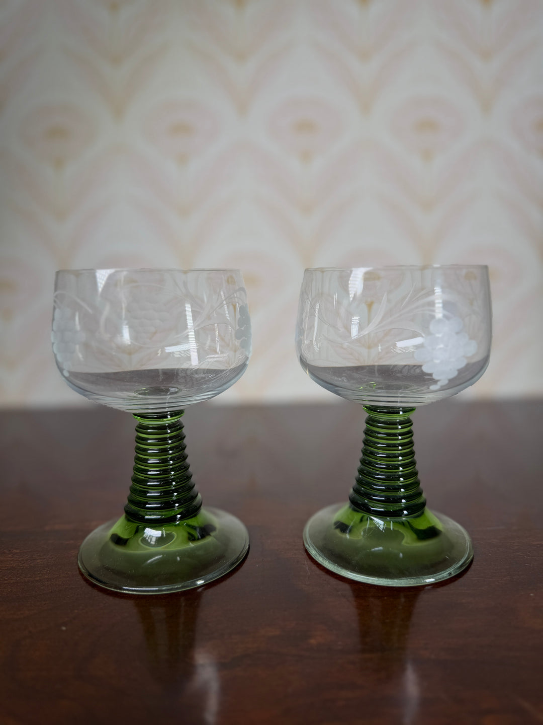Set of 2 Green Glasses