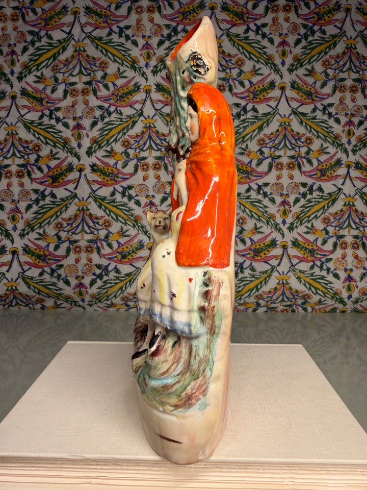 Staffordshire Pottery Little Red Riding Hood Spill Vase