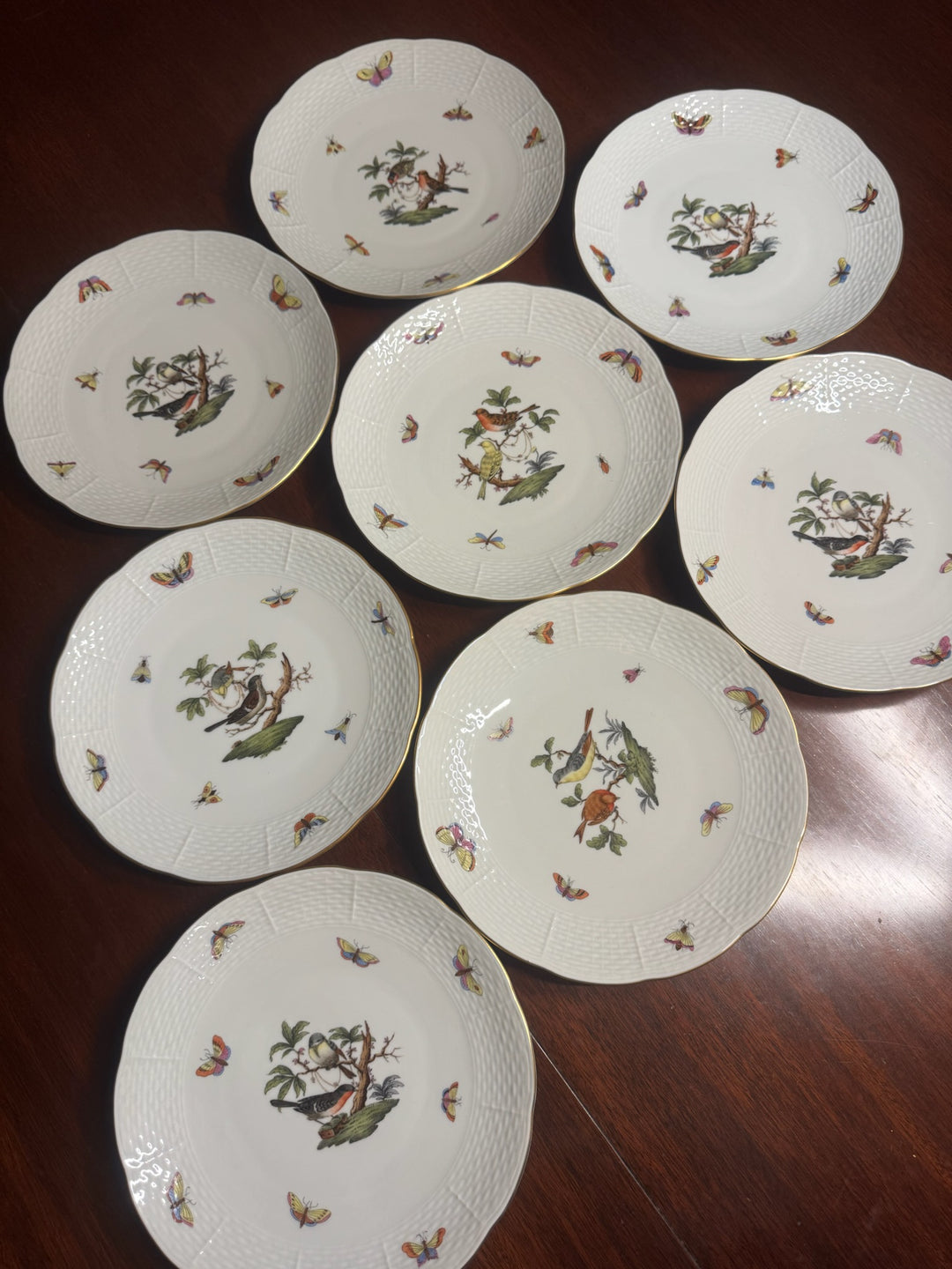 8 Herend Rothschild Salad/Dessert Plates - 8 inch diameter (#510)