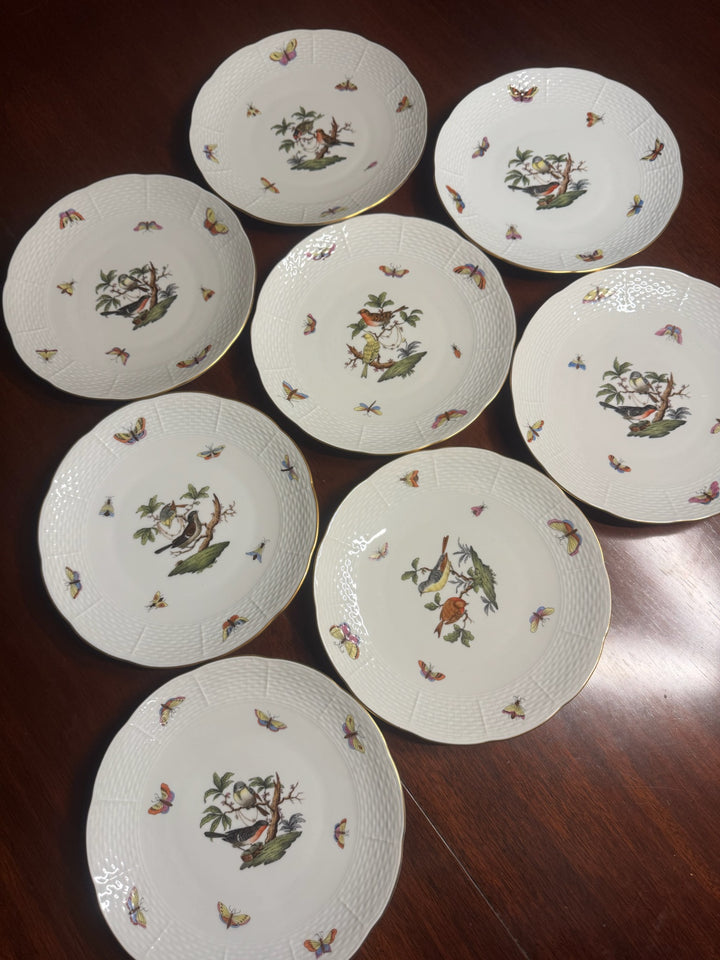 8 Herend Rothschild Salad/Dessert Plates - 8 inch diameter (#510)