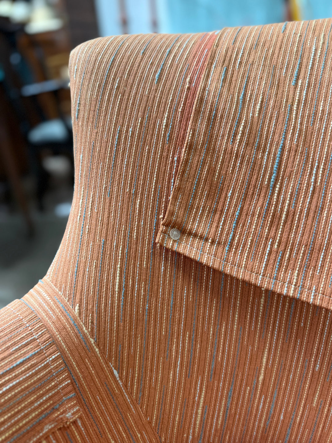 Upholstered Chair - Orange Striped