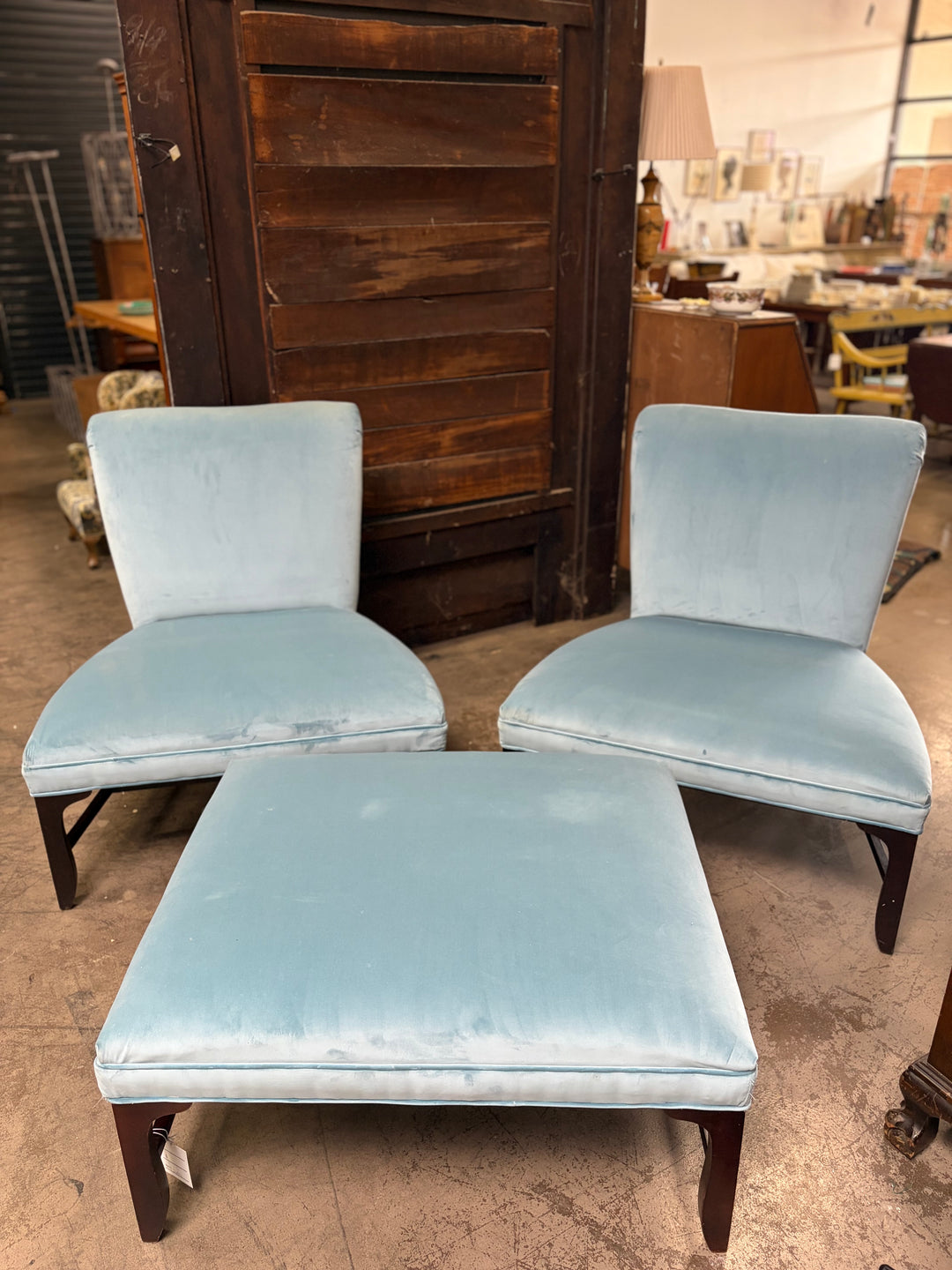 Vintage Barbara Barry Chairs with Ottoman