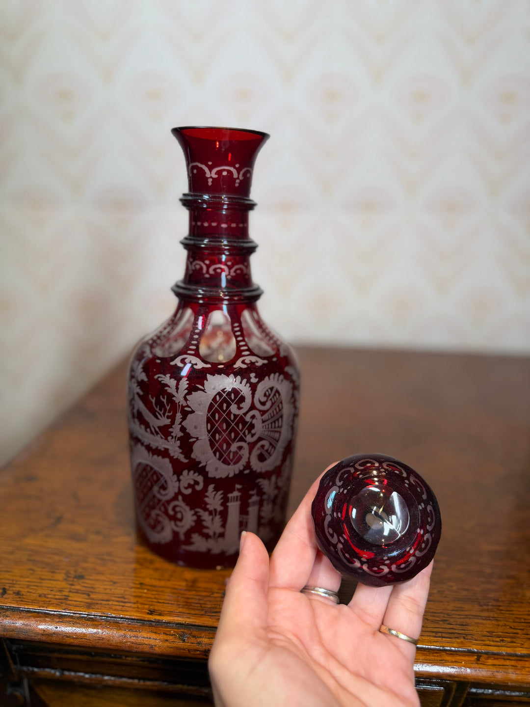 Bohemian Ruby Red Decanter