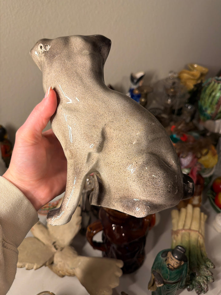 Pair of Antique Scottish Seated Pug Dog Figurines