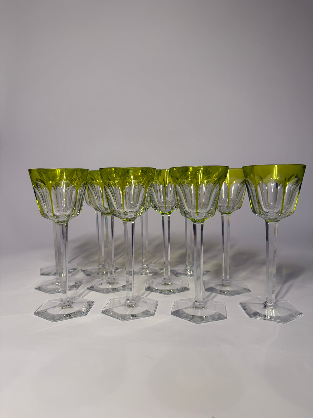 12 Baccarat Rhine Crystal Glasses