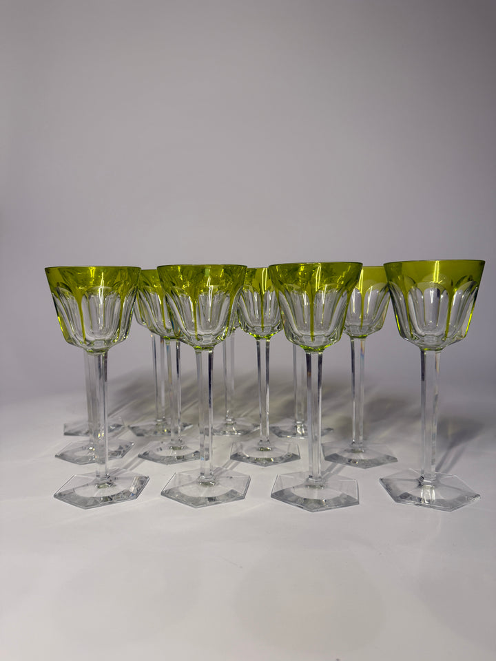 12 Baccarat Rhine Crystal Glasses