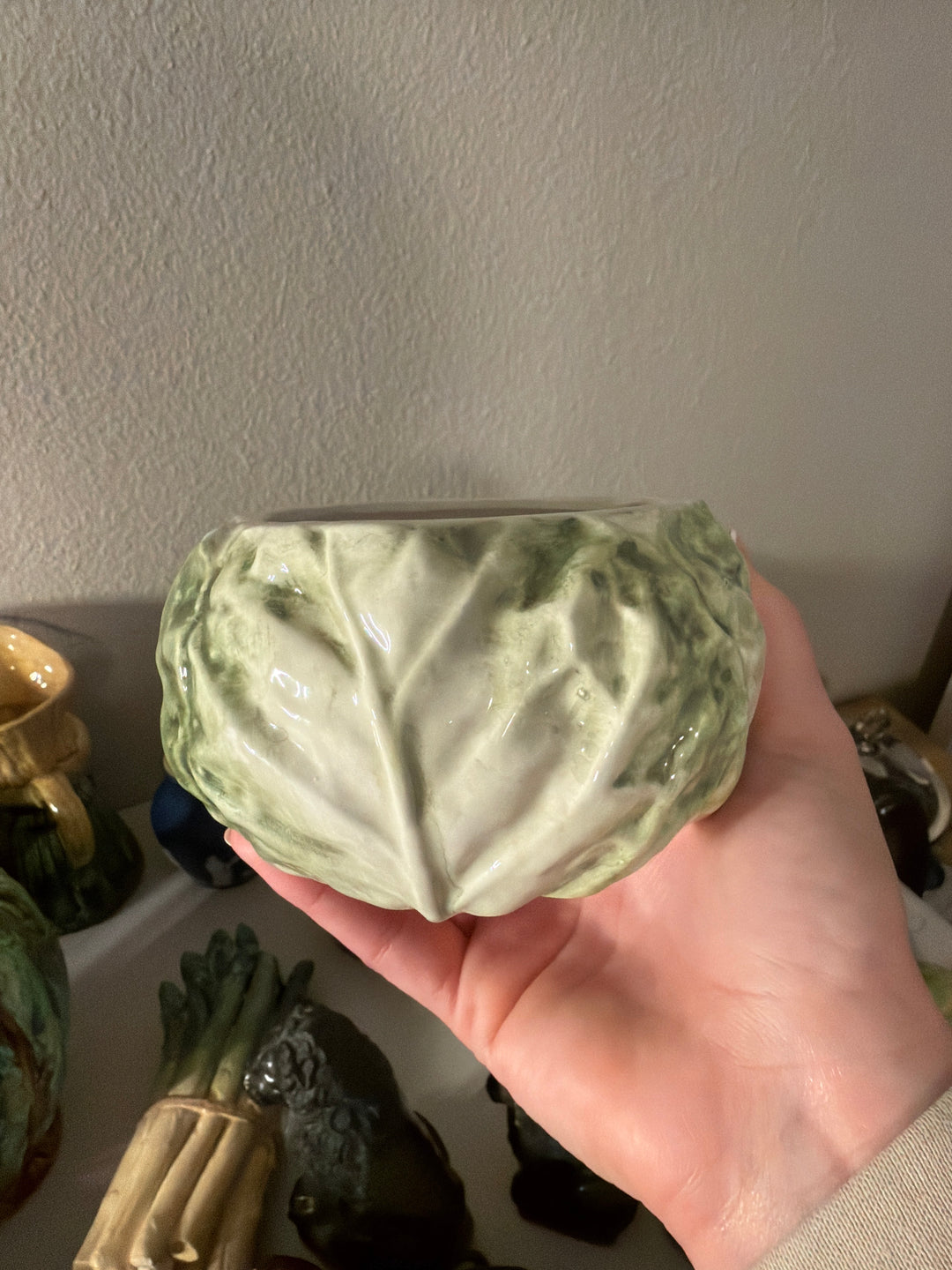 Ceramic Cabbage-Form Lidded Small Tureen