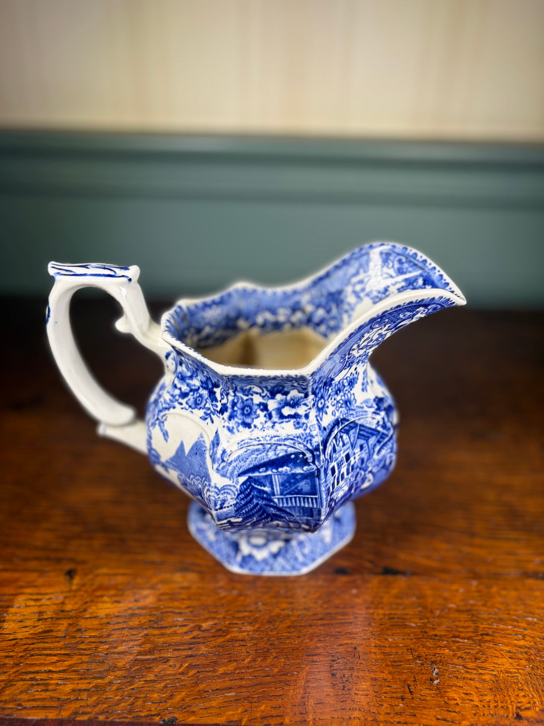 Blue and White Antique Creamer