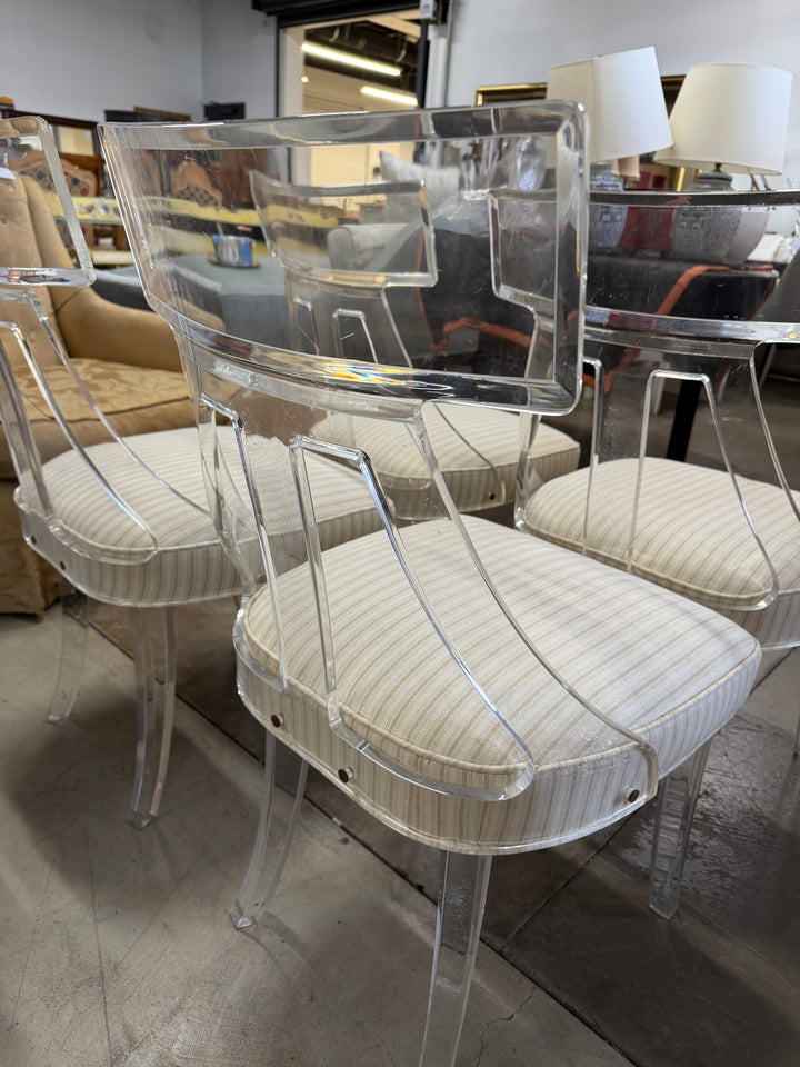 Lucite Klismos Chairs by Hill Manufacturing (Set of 4)